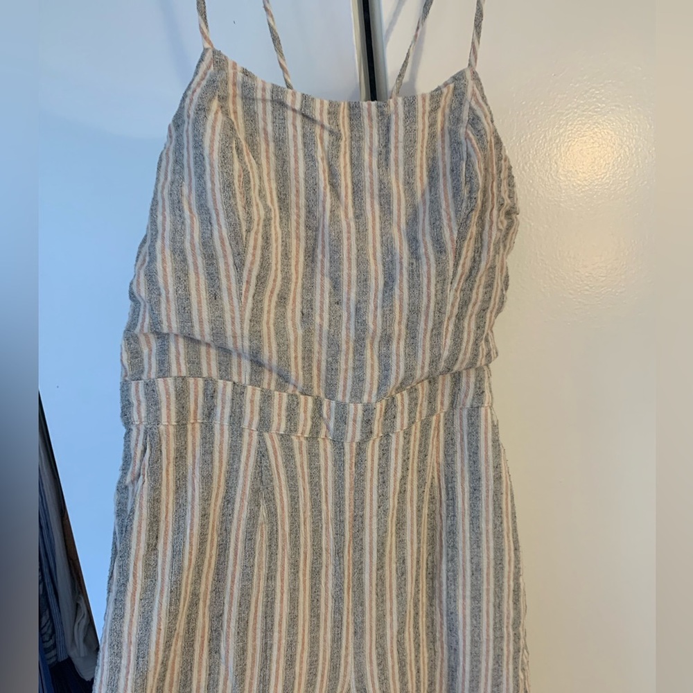 Linen Striped Jumpsuit